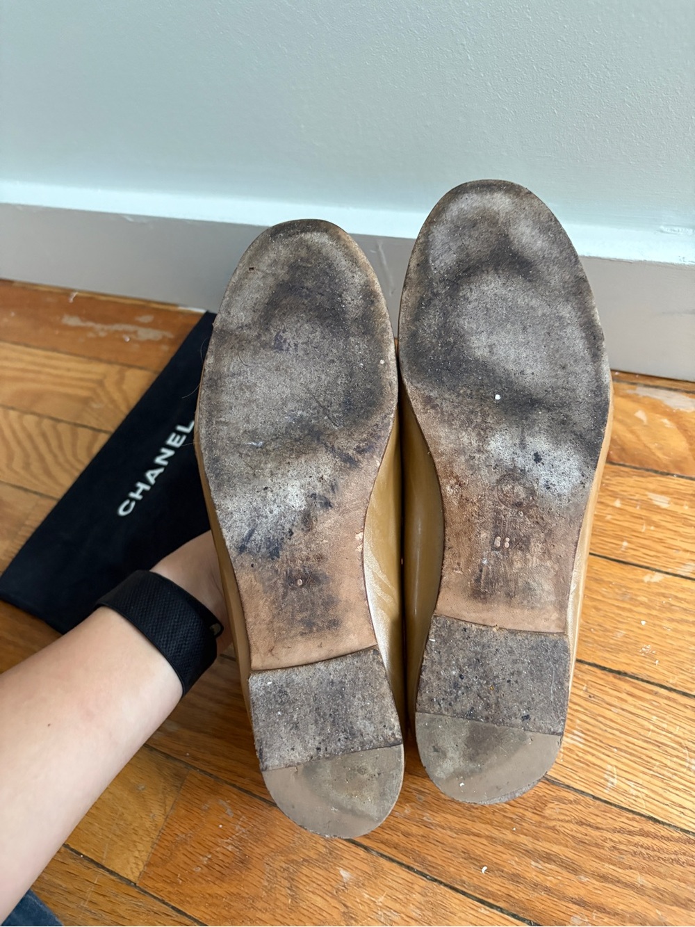 Chanel ballerinas ballet flats gold beige EU38.5 - Picture 10 of 14